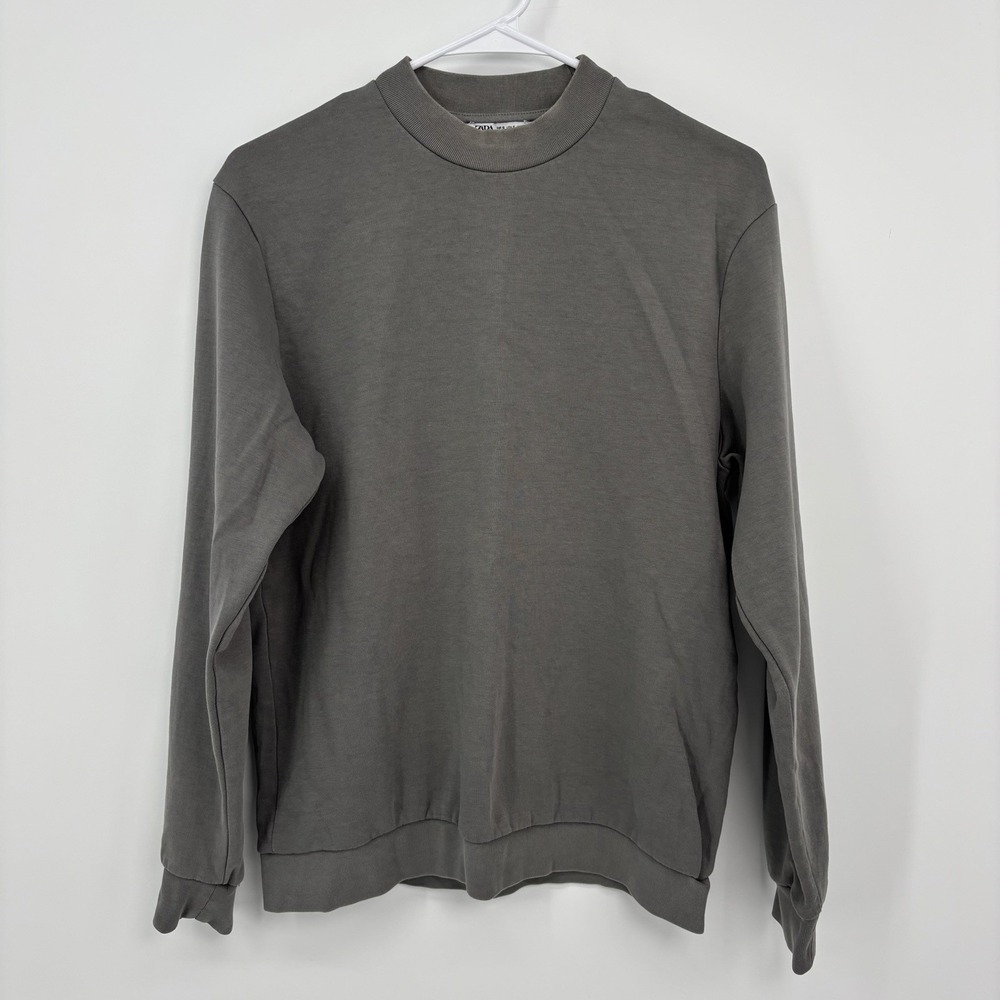 Zara Gray Crewneck Sweatshirt Men's Size Small Long Sleeve